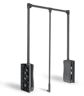 Klappbarer Kleiderlift, Aluminium, 875–1200 mm, 8 kg, Schwarz