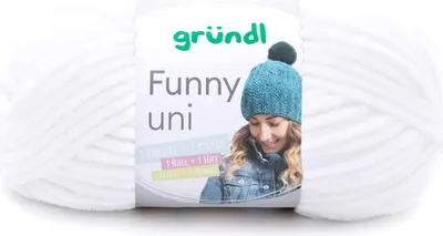 Produktbild von Gründl Chenillegarn Funny uni,100g/120m,Babywolle,100% Polyester,Häkel-und Strickgarn 01 weiß
