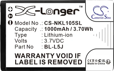 Obrázek produktu pro TECHTEK Baterie kompatibilní s [Nokia] 105 2023 nahrazuje BL-L5J
