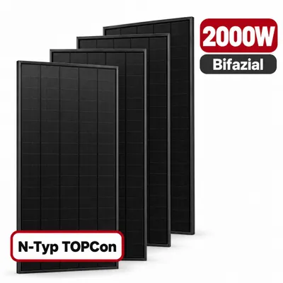 Produktbild von Sunpro SPDG500-N108R12 500 W Glas-Glas Solarmodul bifazial N-Type TOPCon Full Transparent –4  Stück, 2,0 kWp
