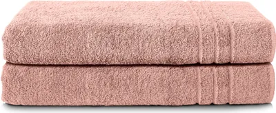 Produktbild von Komfortec 2er Saunatuch Set 70x200 cm aus 100% Baumwolle, XXL-Saunatücher, Sauna Handtuch, Weich, Groß, Frottee, Schnelltrocknend, Blütenrosa