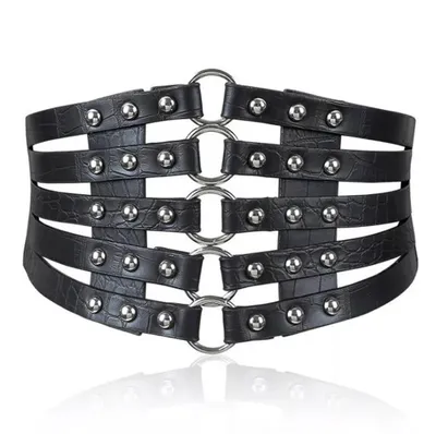 Immagine prodotto di Cintura corsetto da donna Cintura elastica Cintura a vita larga Cintura in vita, nero/75-85 cm