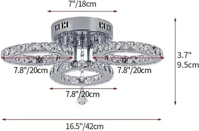 Produktbild von Moderne Kristallleuchte, einstellbare Lichtfarbe, dimmbare Funktionen, 3 Ringe-a, RC Dimmung