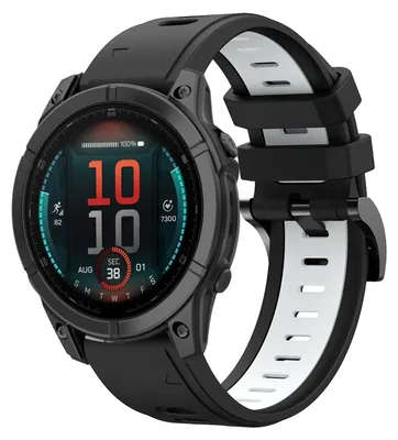 Immagine prodotto di Per Garmin Fenix E 47 mm Cinturino in silicone sportivo bicolore 22 mm Nero / Bianco
