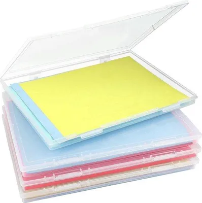 Produktbild von Famanu A4 Aufbewahrungsboxen für Dokumente - Transparent, 4 Stück
