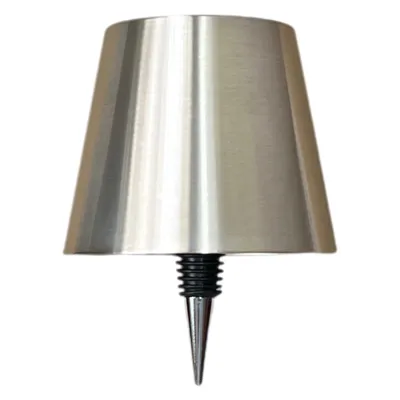 Produktbild von Warmpi LED Flaschenlampe Kabellos - Akku Tischleuchte Dimmbar - Gebürstetes Metall Silber - IP54 Wasserdicht Flaschenlicht für Outdoor & Innen