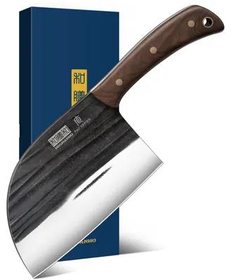 Productafbeelding van HOSHANHO 17 cm Servisch kookmes, handgesmeed, ideaal voor het snijden van vlees