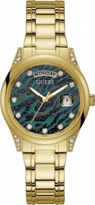 Produktbild von Guess Aura Damenuhr GW0047L2, Perlmuttzifferblatt, Roségold
