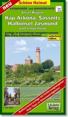 Zdjęcie produktu dla Rugia, Przylądek Arkona, Sassnitz, Półwysep Jasmund i okolice Mapa rowerowa i piesza 1 : 35 000