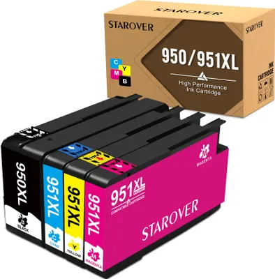 Produktbild von STAROVER 4 HP 950XL 951XL Druckerpatronen Kompatibel für 950 XL 951 XL Multipack für Officejet Pro 8600 8610 8620 8100 8615 8625 251dw 276dw e-All-in-One Patronen (mit Chip)