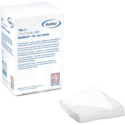 Produktbild von Vlieskompressen unsteril 7,5x7,5 cm 100 St