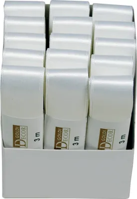 Obrázek produktu pro GOLDINA 1172025011503 Doppelsatinband, 25mmx3m, weiss