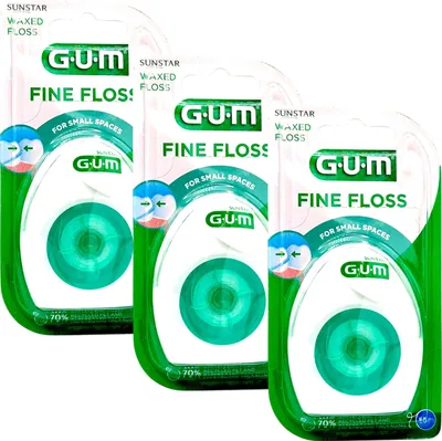 Produktbild von 3x GUM Fine Floss Zahnseide 3x 55m