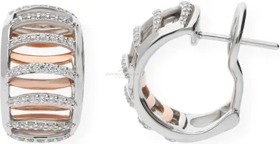 Produktbild von JuwelmaLux Creolen Silber 925 mit Zirkonia Roségold plattiert JL29-06-0018