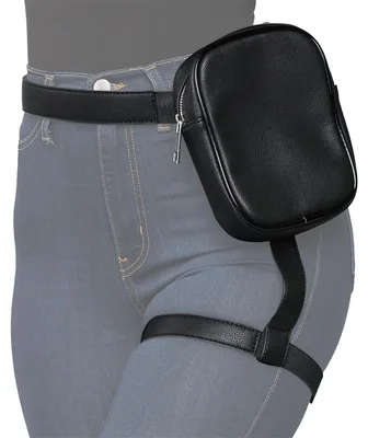 Produktbild von Motorrad Oberschenkeltasche Damen Wasserdicht, Beintasche mit Abnehmbarer Beigurte, Handy Gürteltasche Klein in Schwarz