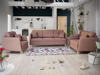 Obrázek produktu pro Sedací souprava NORDAL 3+2+1 růžová