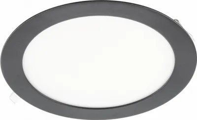 Produktbild von 12W Runde LED Einbauleuchte slim Panel Spot mit schwarzen Rahmen Ø 168mm 1020 Lumen Warmweiß (3000 K)
