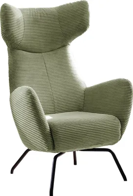 Produktbild von KAWOLA Sessel LOTTE Ohrensessel Cord olivgrün