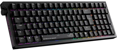Produktbild von ASUS ROG Strix Morph 96 Wireless, Verkabelt & Kabellos, USB + RF Wireless + Bluetooth, Mechanischer Switch, QWERTZ, RGB-LED, Schwarz