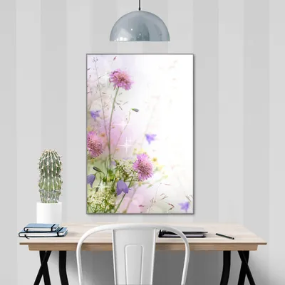 Produktbild von banjado Magnettafel aus Glas, beschreibbar, 50x75cm groß, ESG Sicherheitsglas mit Motiv Glitzernde Wiese [MTGH2 11269]