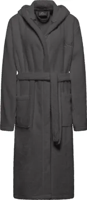 Produktbild von Uni-Bademantel Sansibar Baumwoll-Kuschel-Bademantel Kapuze, M/L, anthrazit
