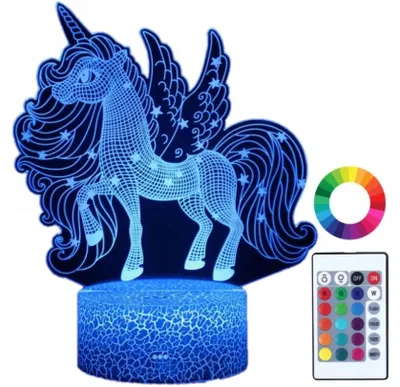 Produktbild von moXomi Pegasus LED Nachtlicht 3D Tischlampe 16 Farben USB