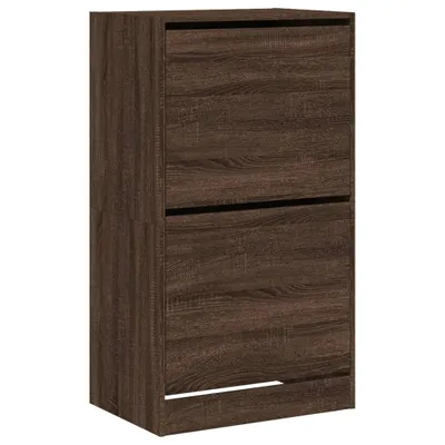Immagine prodotto di Scarpiera con 2 Cassetti Ribaltabili Rovere Marrone 60x42x108cm
