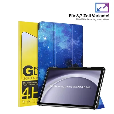 Produktbild von Schutzhülle + 2x 4H Displayfolie für Samsung Galaxy Tab A9 2023 8.7 Zoll Cover Case Schutz Tablet Farbe: Starry Sky
