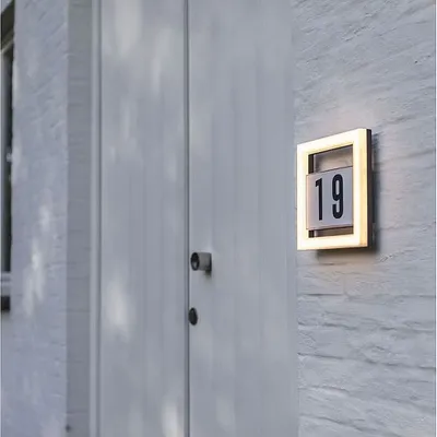Productafbeelding van Lutec LED Außenleuchte Hausnummernleuchte Alice Anthrazit IP44 13W 800lm warmweiß 3000K