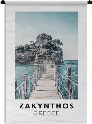 Produktbild von MuchoWow® Wandteppich Wandbehang Zakynthos - Griechenland - Holz 90x135 cm Tapisserie Dekoration Wandtuch - Baumwolle - Wandskulptur