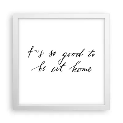 Produktbild von Gerahmtes Poster - Weißer Rahmen - Motto Glück Haus - 30x30 cm - Wand Bild - Wanddeko - Wandbilder - Kunstposter - Wandposter - Bilderrahmen - Bilder - Kunstdruck - Wanddekoration - P2WAC30x30-4386