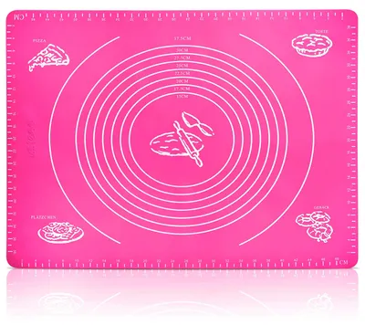 Image de Tapis de cuisson en silicone, 50 x 40 cm, pour pizza, pâte et fondant, rose