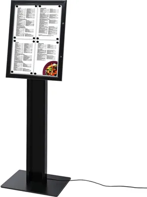 Produktbild von Showdown Speisekartenkasten Freistehend LED - Aluminium / Stahl - Schwarz