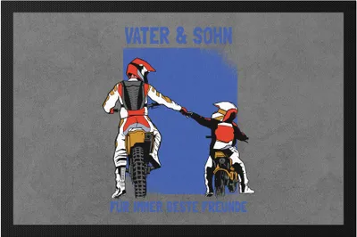 Produktbild von Vater und Sohn Fußmatte Beste Freunde Papa Motocross Geschenk Motorrad Dirt Bike Vatertag