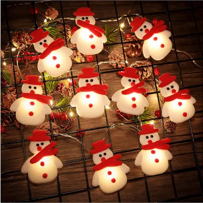 Produktbild von 3M LED Lichterkette Weihnachtsornamente,Weihnachtsbeleuchtung Dekoration Batteriebetrieben für Weihnachtsbaum Wohnzimmer, Schneemann