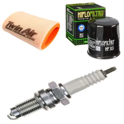 Image de Kit d'entretien pour Yamaha YFM 400 FWAN Kodiak 4WD 2003 : filtre et bougie d'allumage de Pamoto - Neuf