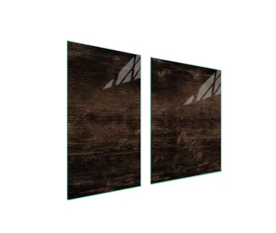 Immagine prodotto di Piastre copri fornelli 2 pezzi 100x52 Copri piano cottura in Vetroceramica tagliere in vetro legno marrone