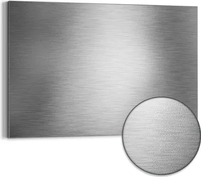 Produktbild von DEQORI Magnettafel Metall 90x60 cm 'Gebürsteter Stahl' Whiteboard Pinnwand Büro