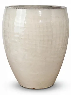 Produktbild von Provencelia Keramik Pflanzkübel Poseidon Creme, Ø36 x H43 cm, frostbeständig, handgefertigt, glasiert, Outdoor, Terrasse, winterfest