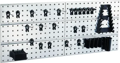 Produktbild von RAACO Lochwand-Paneel Set 2TWP28 mit 28 Super-Clips