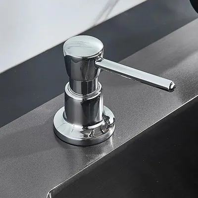 Produktbild von Küchen Spülbecken Seifenspender - Einbau Seifenspender - 220 ml Behälter - ABS Kunststoff - Bohrloch 26–35 mm - Chrom
