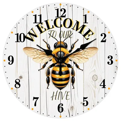 Produktbild von Retro Bienenstil Wanduhr - Dekorative Uhr für Wohnzimmer und Büro