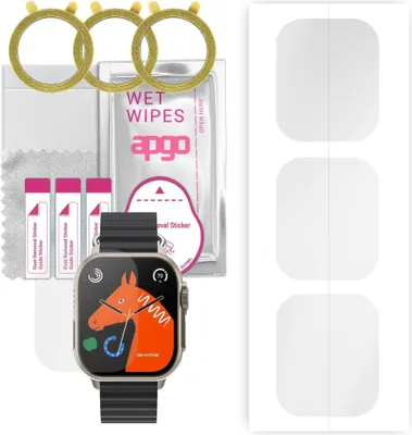 Produktbild von apgo 3 Stück Schutzfolie, klar, kompatibel mit Rubicon RNCF17 Smartwatch, Hydrogel Displayschutzfolie mit Positionierhilfe, Displayfolie, robust und kratzfest