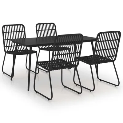 Image de vidaXL Ensemble de jardin 5 pièces Poly rotin et verre
