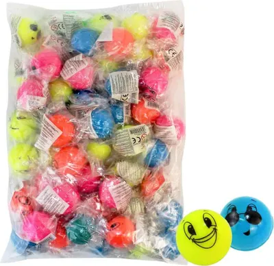 Produktbild von 50 Stück Emoji Flummis Lachgesichter - ca. 4,5 cm