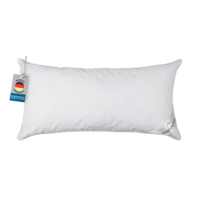 Produktbild von Kopfkissen 40x80 cm. Mountain Peak – Federn/ Daunen, Baumwolle Perkal, atmungsaktiv, weich stützend, pflegeleicht, ideal für erholsamen Schlaf Zuhause