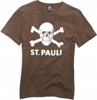 Produktbild von FC St. Pauli - T-Shirt Totenkopf - braun