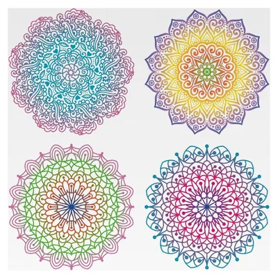 Produktbild von 4 Stile 16 cm Blume des Lebens Fensteraufkleber Meditation Statische Fensteraufkleber Buntes Mandala Nicht Klebende Fensterfolie Kreisförmige Glasschiebetür-Aufkleber Schlafzimmer Aufkleber
