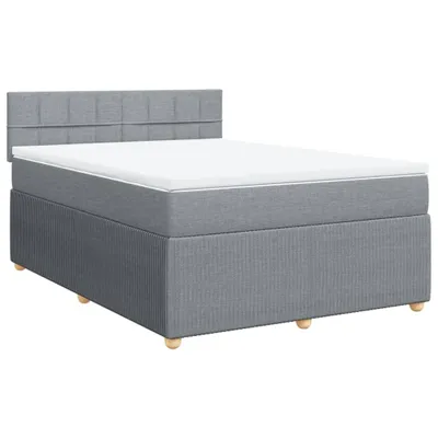 Produktbild von Boxspringbett mit Matratze Hellgrau 140x190 cm Stoff