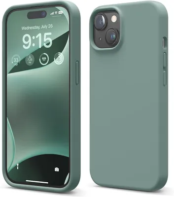 Produktbild von Elago Premium Silikonhülle für iPhone 15 Mitternachtsgrün